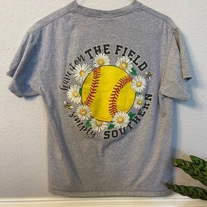 Simply Southern Softball Daisy Shirt size medium
